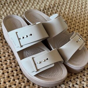 Crocs Women's Brooklyn Buckle Low Wedges
